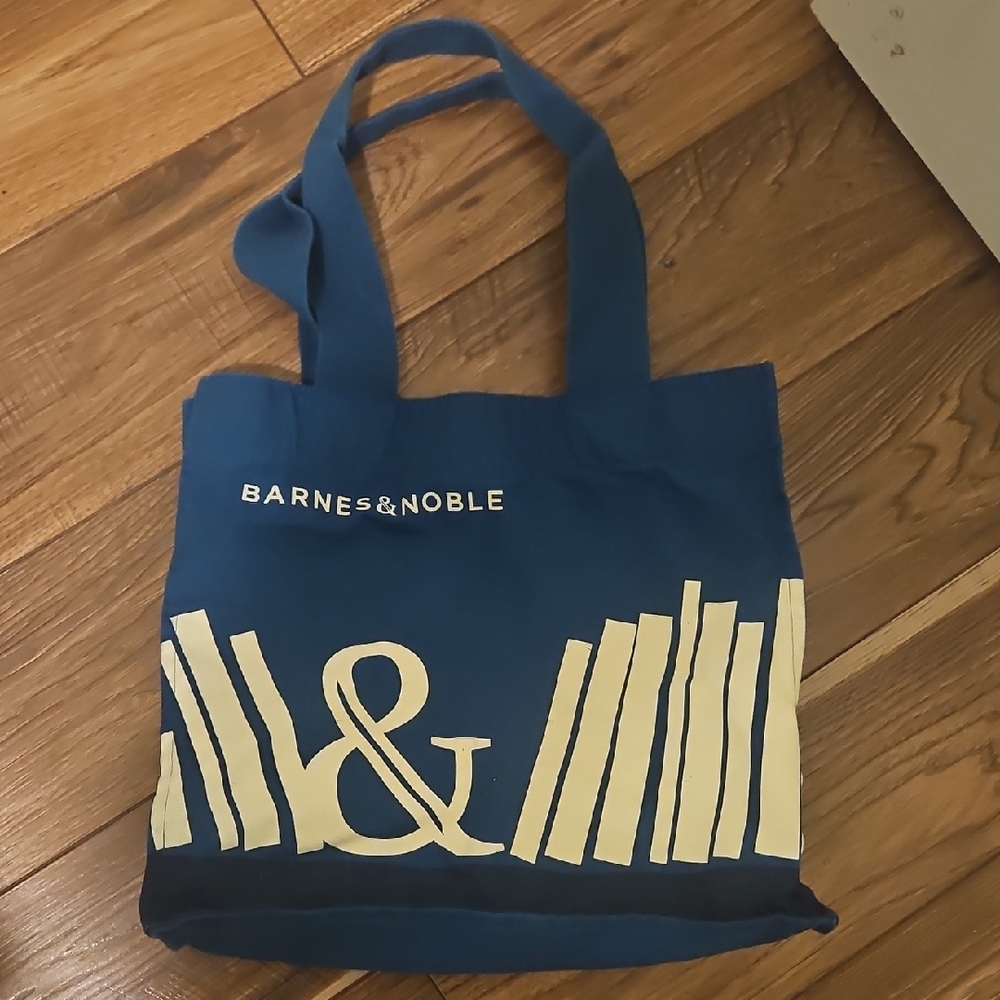 Barnes & Noble Royal Blue Tote with Cream Design